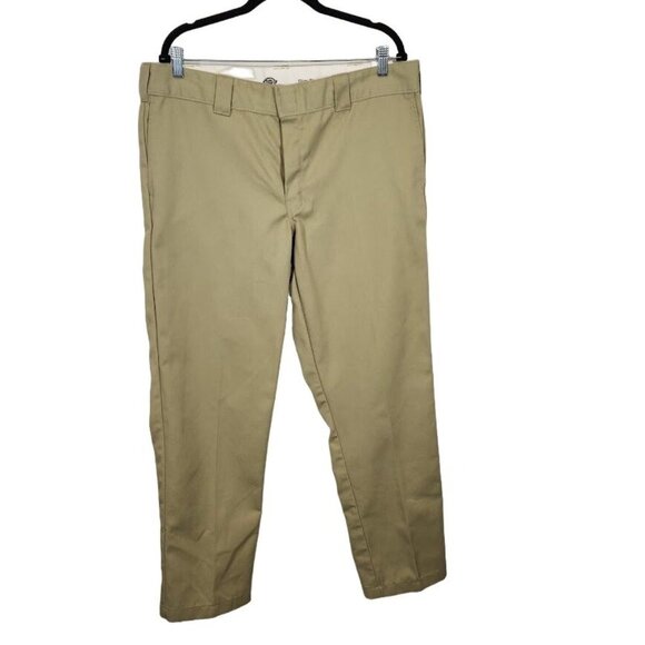 Dickies Men's 873 Slim Fit Work‎ Pants in Khaki - Size 38x32 - Picture 1 of 7